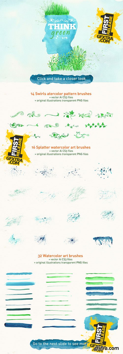 Green Design Brushes Set