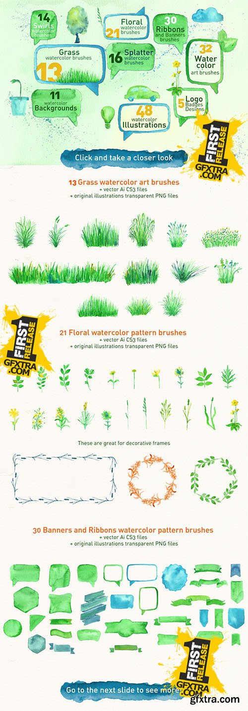 Green Design Brushes Set