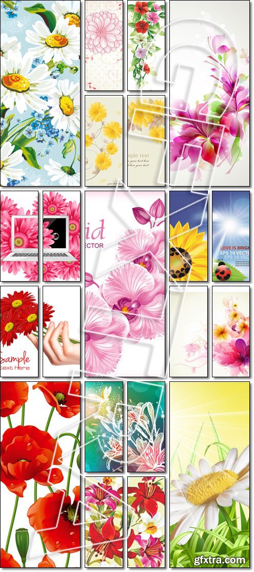 Beautiful, spring, summer flowers - Vectors