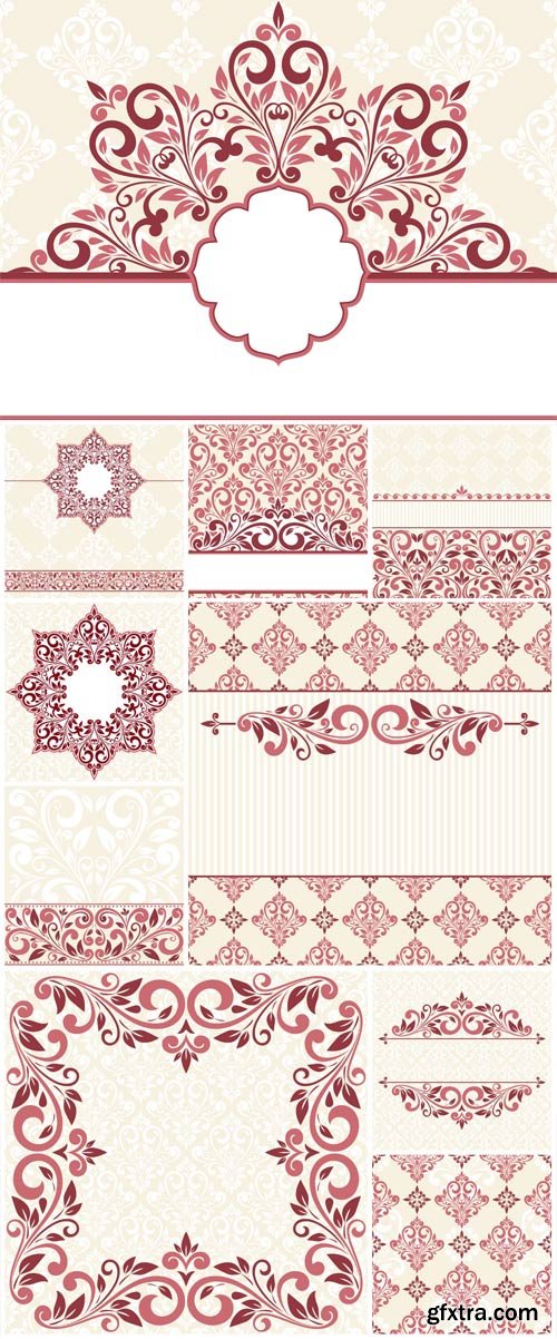 Beautiful patterns, vintage backgrounds vector Beautiful patterns, vintage backgrounds vector