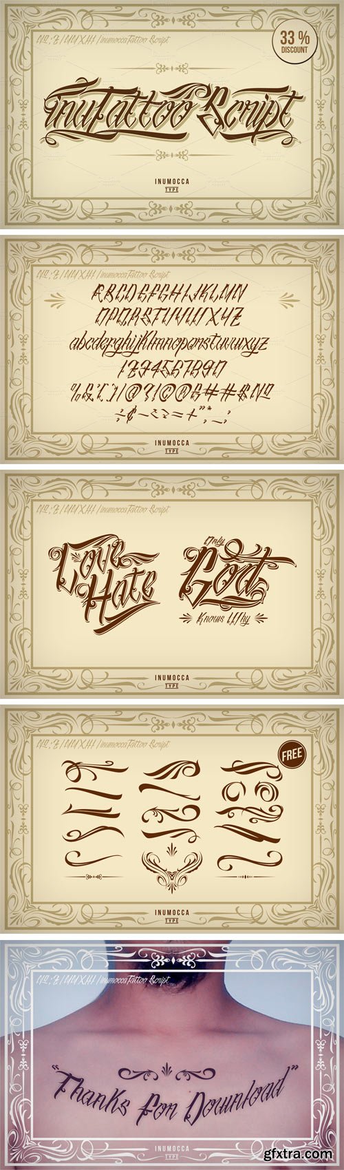 InuTattoo Script Font $20 (+ Bonus)