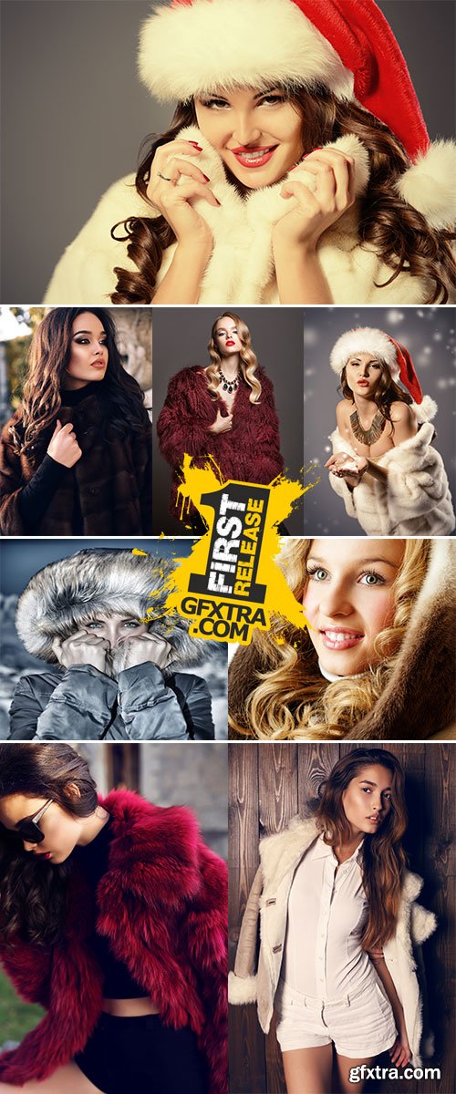 Stock Photo Woman in a fur coat