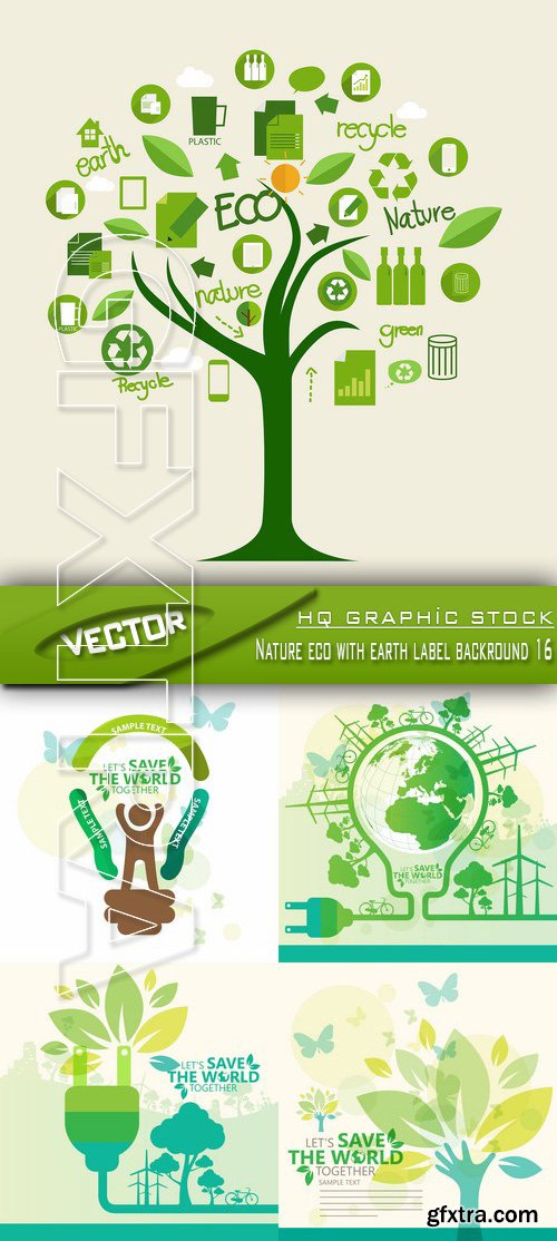 Stock Vector - Nature eco with earth label backround 16