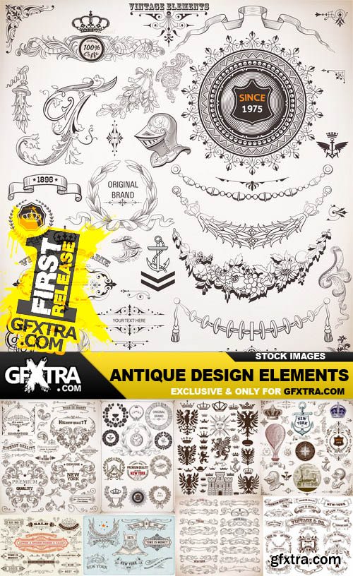 Antique Design Elements 2 - 25 Vector