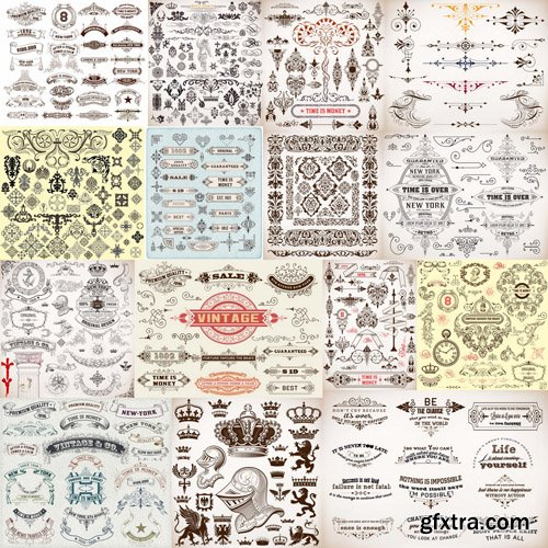 Antique Design Elements 2 - 25 Vector