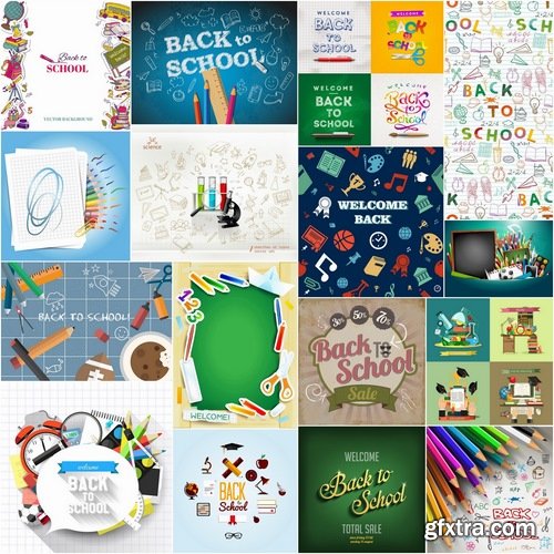 Back to school design elements in vector from stock #3 - 25 Eps