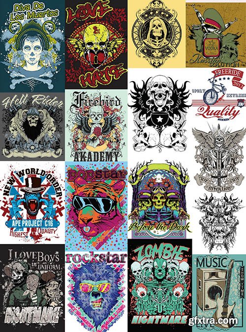 T-Shirts Design Elements 2, 30xEPS