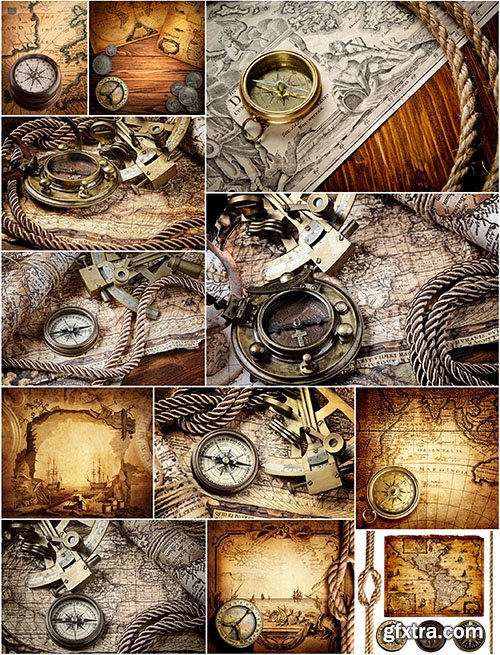 Old Maps & Compasses, 25xUHQ JPEG