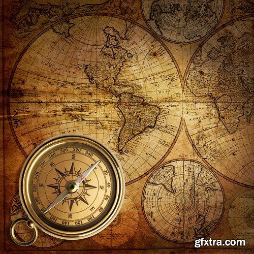 Old Maps & Compasses, 25xUHQ JPEG