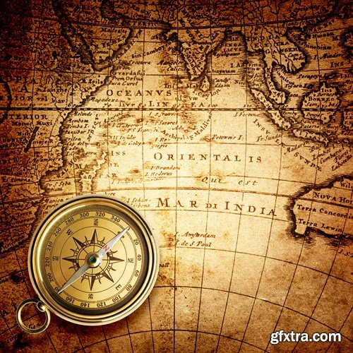 Old Maps & Compasses, 25xUHQ JPEG