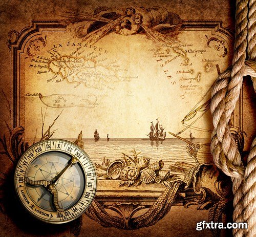 Old Maps & Compasses, 25xUHQ JPEG