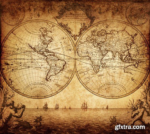 Old Maps & Compasses, 25xUHQ JPEG