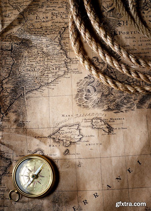 Old Maps & Compasses, 25xUHQ JPEG
