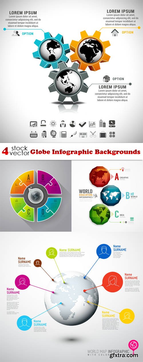 Vectors - Globe Infographic Backgrounds