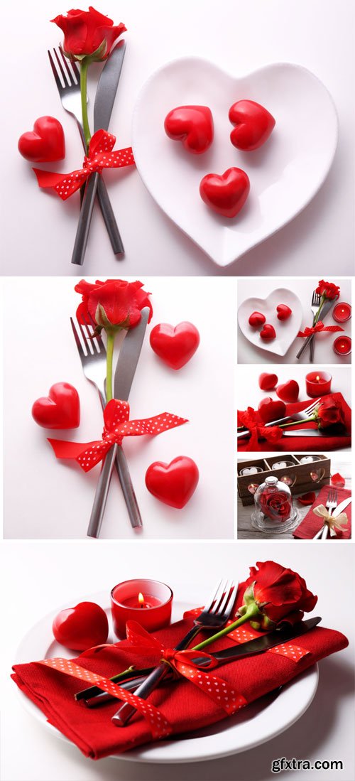 Composition romantic Valentine's Day - stock photos Composition romantic Valentine's Day - stock photos