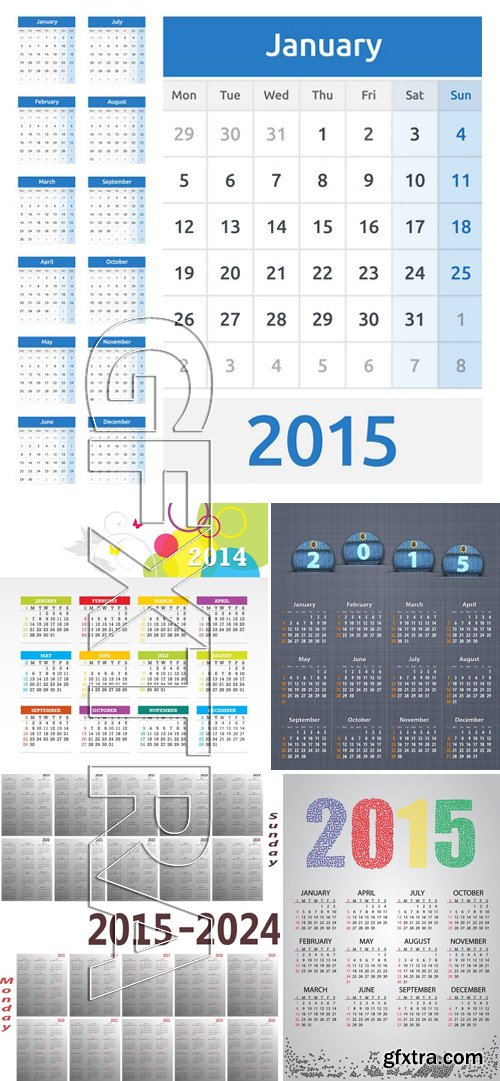 Stock Vectors - Calendar 2015 2