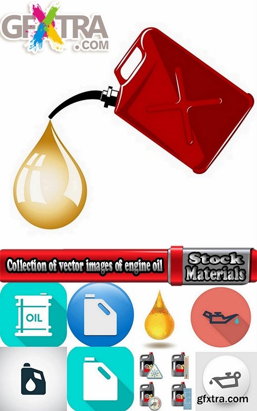 Collection of vector images of engine oil 25 Eps