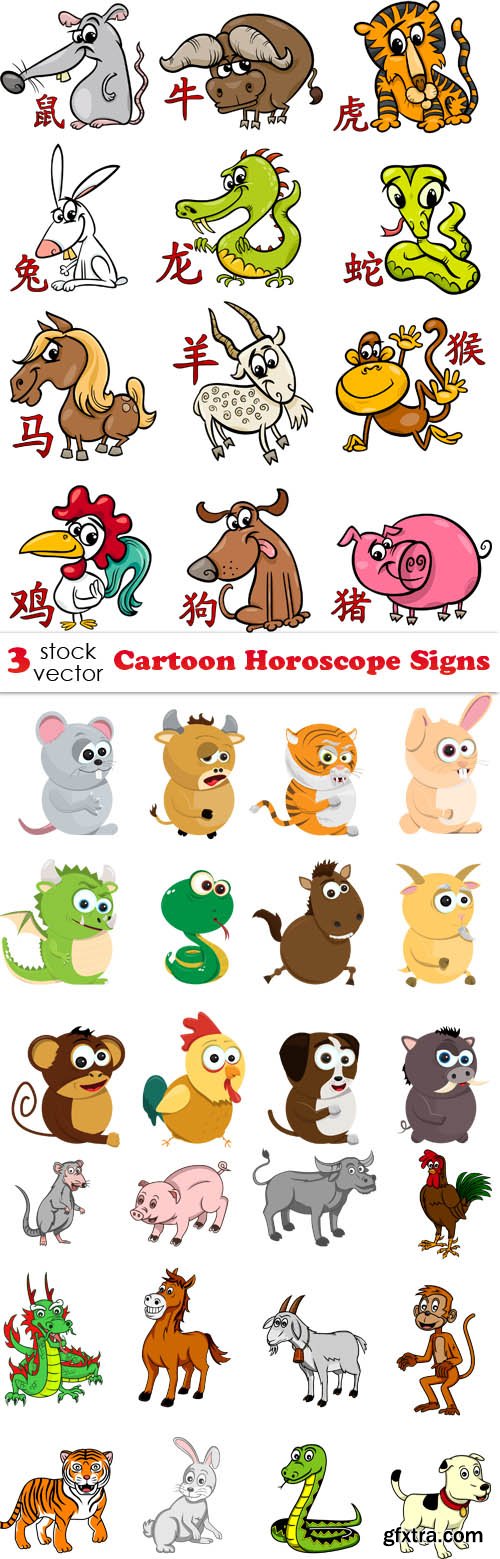 Vectors - Cartoon Horoscope Signs