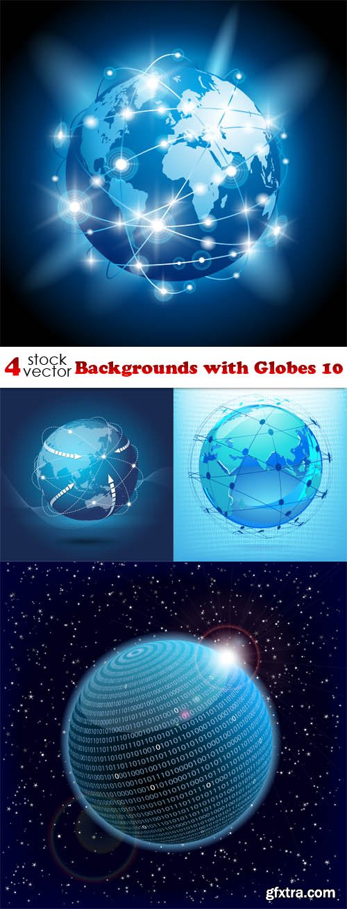 Vectors - Backgrounds with Globes 10