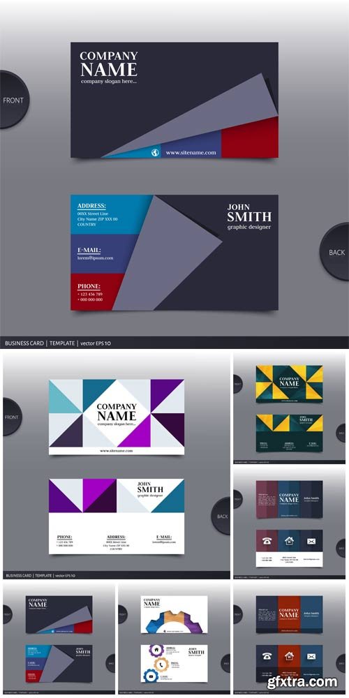 Business card, vector background with abstraction Business card, vector background with abstraction
