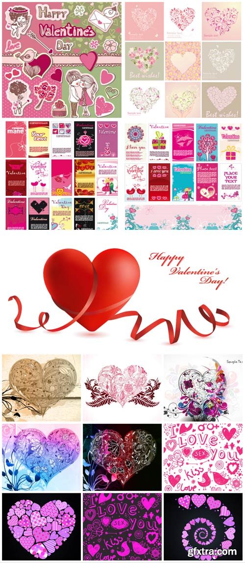 Valentine's Day, angels and hearts vector Valentine's Day, angels and hearts vector