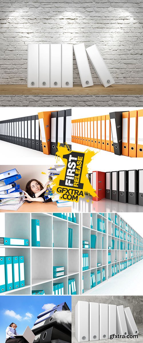Stock Photo Lots of office folders