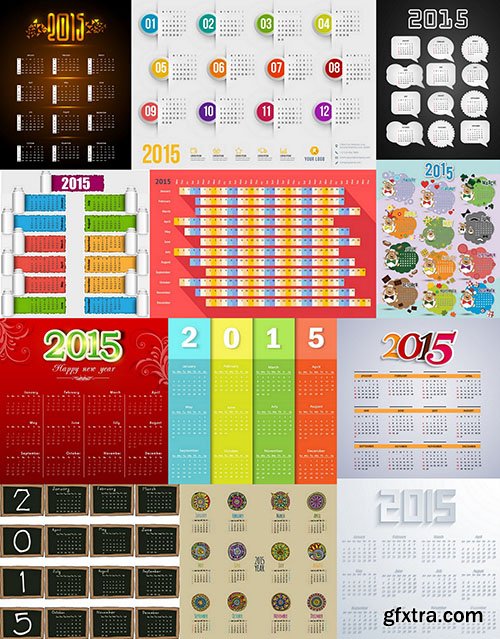 Calendar 2015 #2 - Vector Collection, 25xEPS