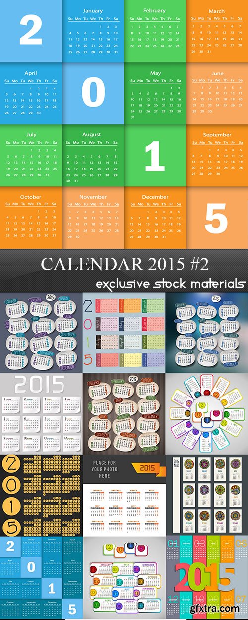 Calendar 2015 #2 - Vector Collection, 25xEPS