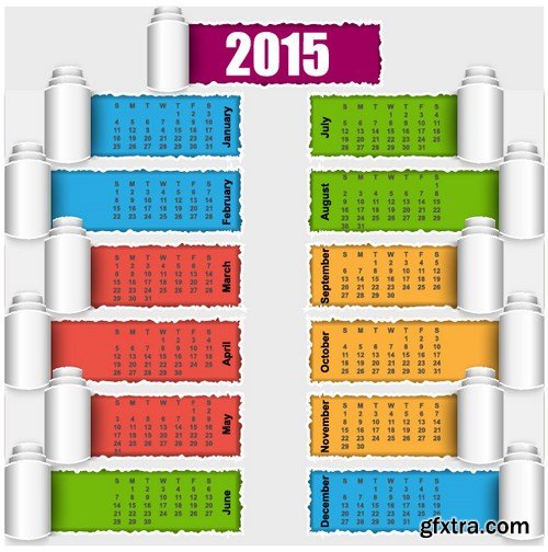 Calendar 2015 #2 - Vector Collection, 25xEPS