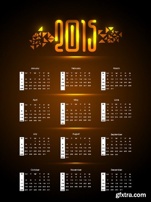 Calendar 2015 #2 - Vector Collection, 25xEPS
