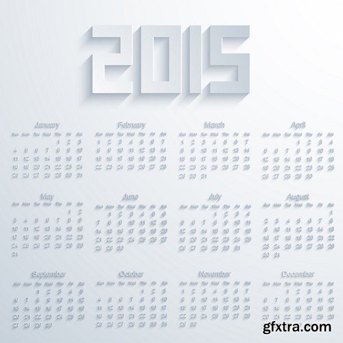 Calendar 2015 #2 - Vector Collection, 25xEPS