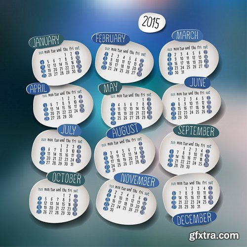 Calendar 2015 #2 - Vector Collection, 25xEPS
