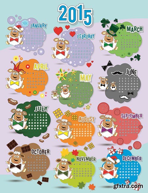 Calendar 2015 #2 - Vector Collection, 25xEPS