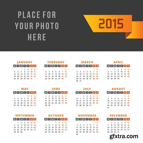 Calendar 2015 #2 - Vector Collection, 25xEPS