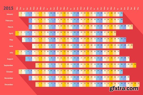 Calendar 2015 #2 - Vector Collection, 25xEPS