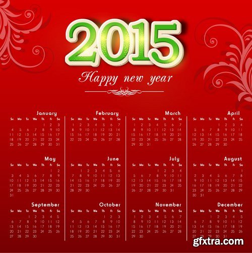 Calendar 2015 #2 - Vector Collection, 25xEPS