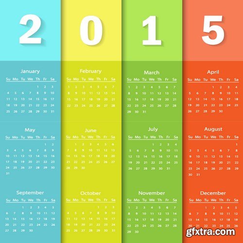 Calendar 2015 #2 - Vector Collection, 25xEPS
