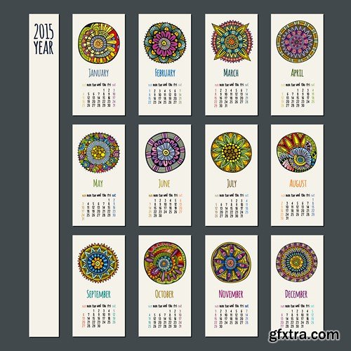 Calendar 2015 #2 - Vector Collection, 25xEPS