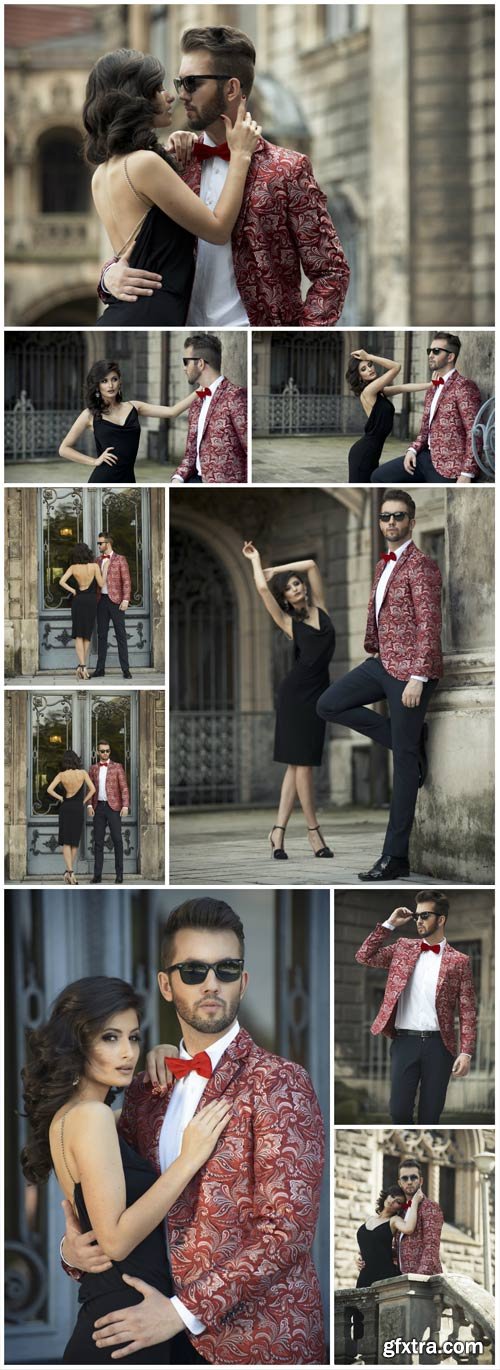 Beautiful fashionable couple - stock photos Beautiful fashionable couple - stock photos