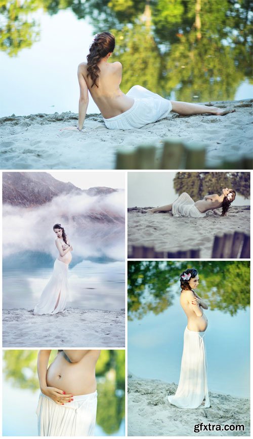 Pregnant woman in nature - stock photos Pregnant woman in nature - stock photos