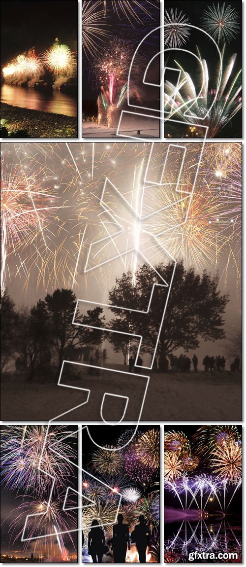 Beautiful, colorful, night, fireworks - Stock photo
