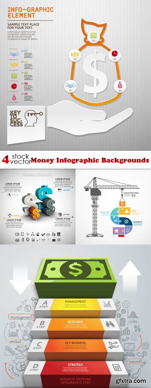 Vectors - Money Infographic Backgrounds