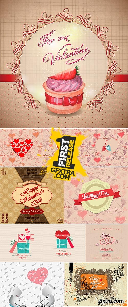 Stock Vintage valentines day greeting card