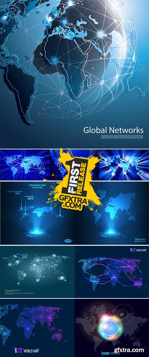 Stock Global Networks, Vector for Your Business
