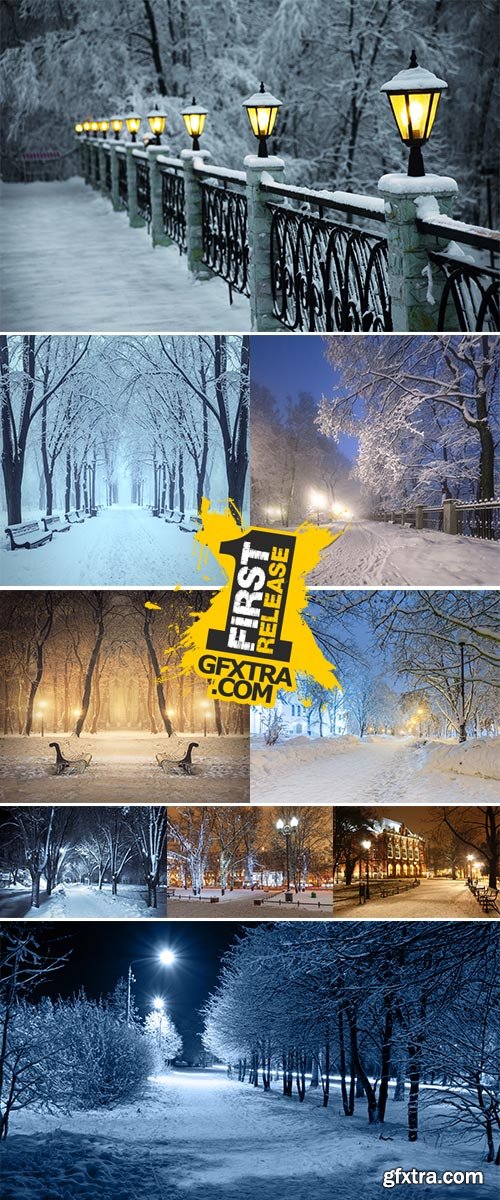 Stock Photo Winter city park