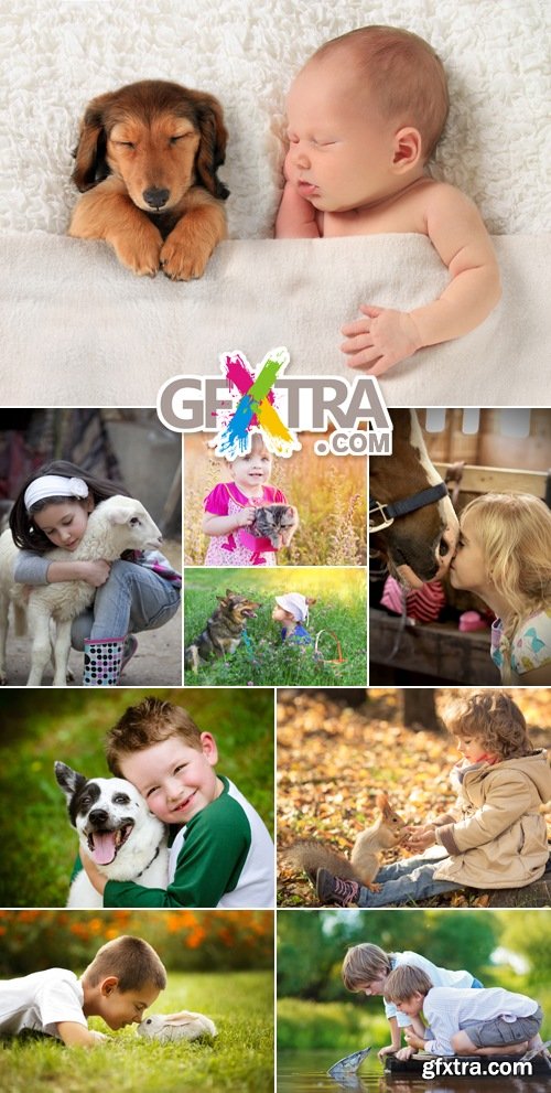 Stock Photo - Kids with Animals