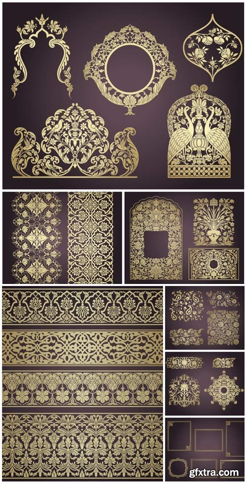 Indian ornaments and design elements vector Indian ornaments and design elements vector