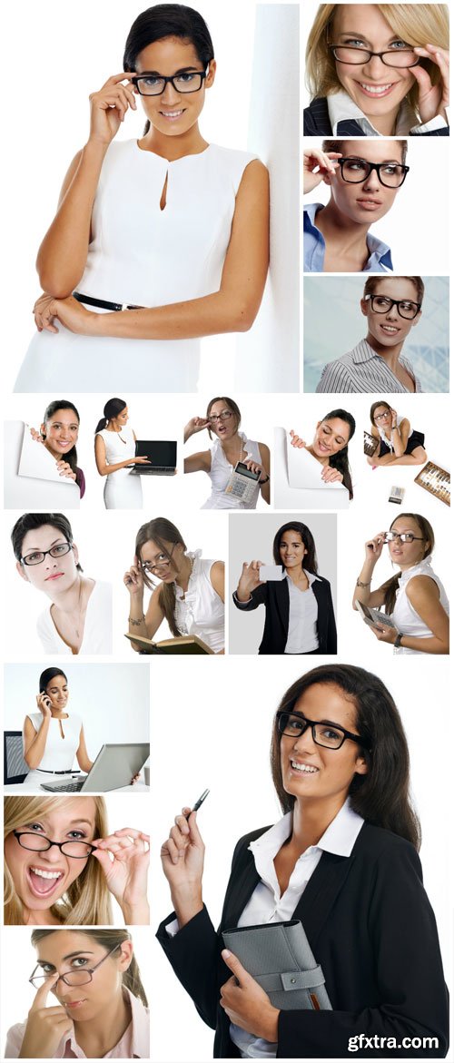 Business woman wearing glasses - stock photos Business woman wearing glasses - stock photos