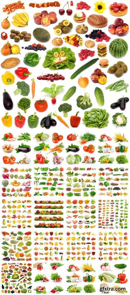 Fresh vegetables, fruits and berries - stock photos Fresh vegetables, fruits and berries - stock photos