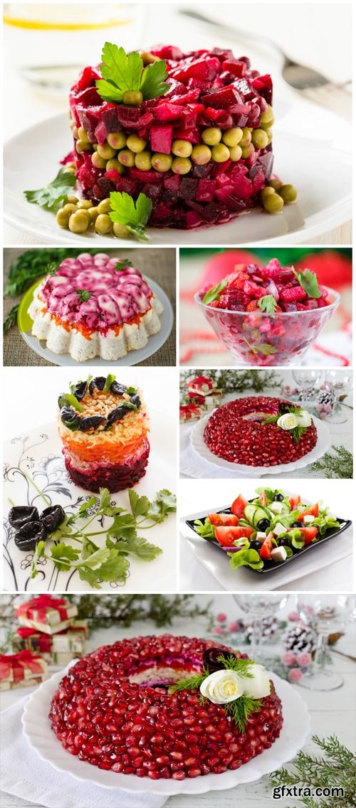 Salads, vinaigrette - stock photos Salads, vinaigrette - stock photos